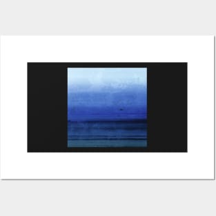 Seawall - Blue distressed abstract Posters and Art